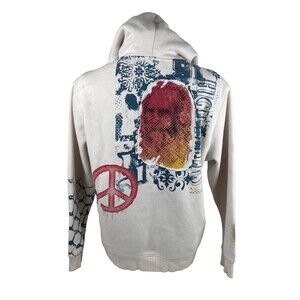 Smokerise Men 2XL Hoodie High Flyers Peace Sign Dot Matrix Face Y2K Skate